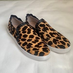 Kate Spade Lilly Leopard Print Calf Hair Slip On Sneaker Shoes Size 7